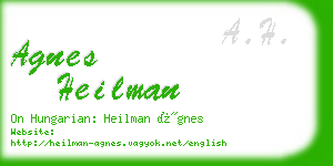 agnes heilman business card